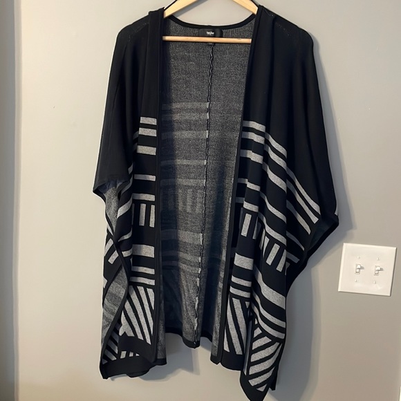 Mossimo Supply Co. Sweaters - Black/gray Geometric Poncho
